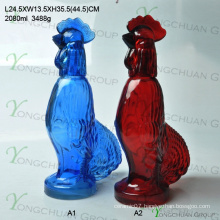 Wholesale Cheap Good Quality Glass Figurine Small Orange Glass Rooster with Colour